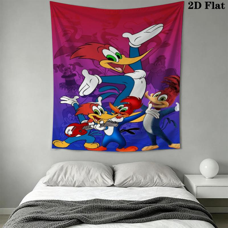 woody woodpecker Wall Tapestry Aesthetic Wall Hanging Printed Fabric Blanket Decorative Tapestries for Bedroom Living Room Home Decor