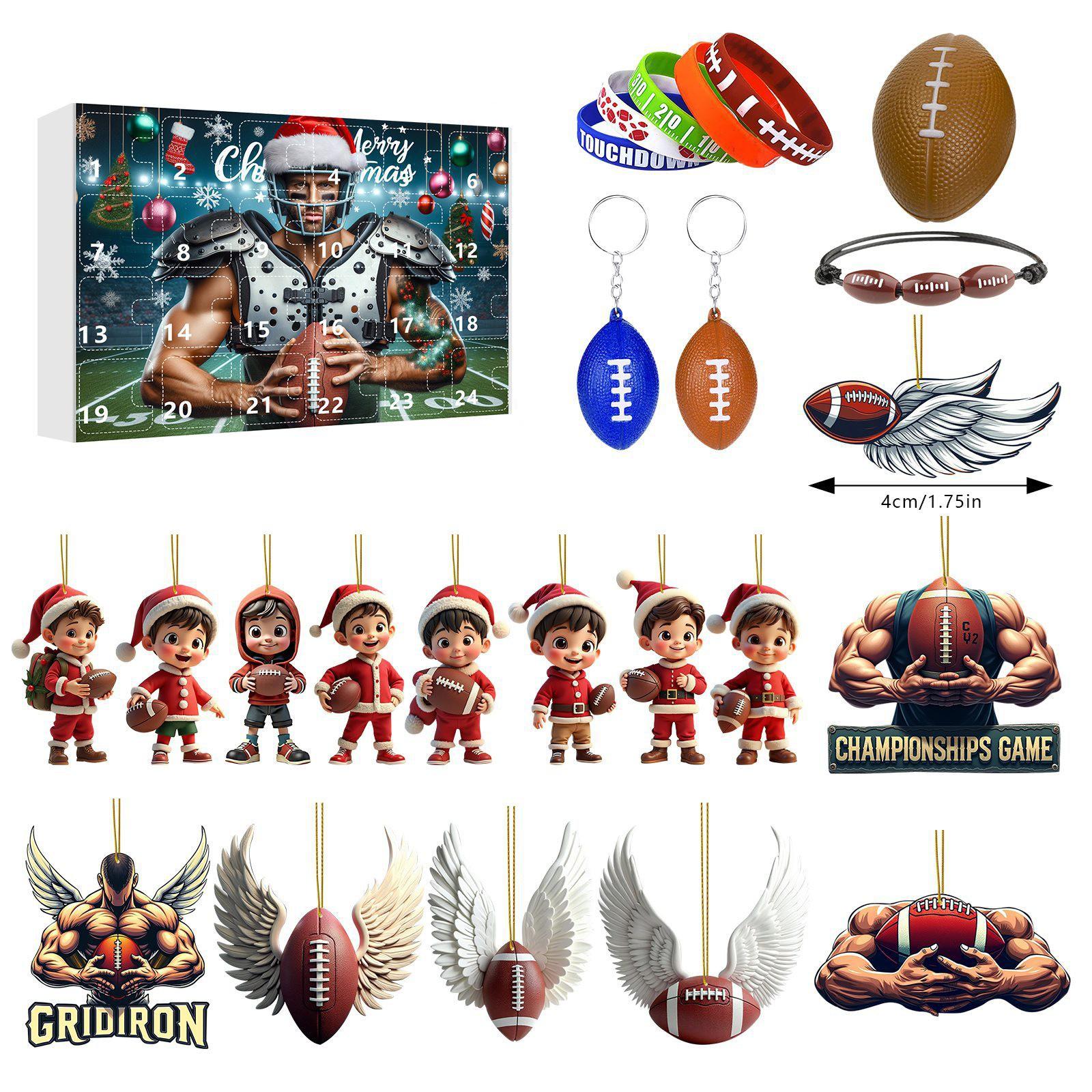 

Футбольний адвент-календар, адвент-календар, хлопчиків, адвент-календар, спорт, 24 дні, акриловий календар зі зворотним відліком. Футбольні адвент-календарі, 24 шт. One Size