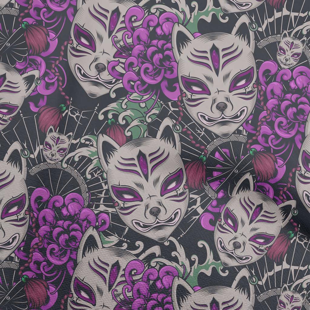 oneOone Bawełna Len Zielona Tkanina Azjatyckie Japońskie Maski Projekty Rękodzieła Dekoracja Tkanina Drukowana Na Metry 40 Cali