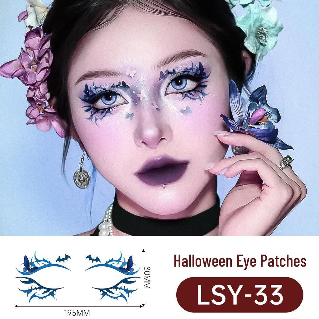 Scary Halloween Temporary Tattoo Stickers: Pumpkin, Spider Web & Eye Designs