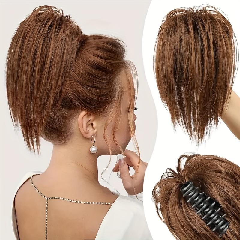 Claw Messy Clip Synthetic Missqueen Buns Updo Hair Extensions Straight Hair Buns False Natural Hairpiece Wig For Women Daily Wear