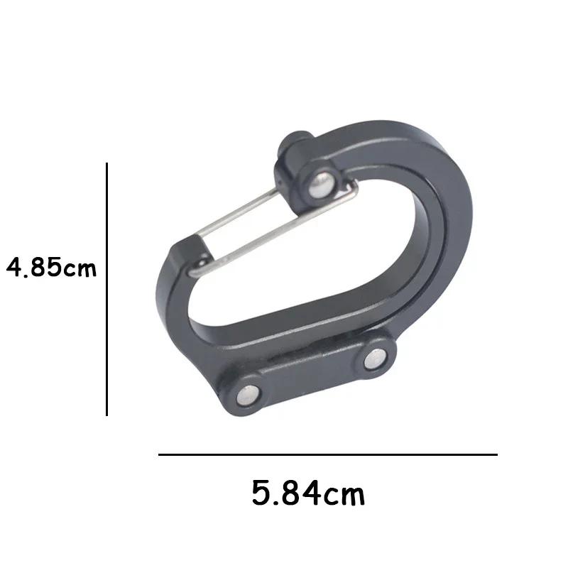 Multifunktionaler Hybrid-Getriebeclip-Karabiner, 360 Grad drehbarer Haken, starke Schnalle, Camping, Wandern, Reiserucksack, Outdoor-Gadget