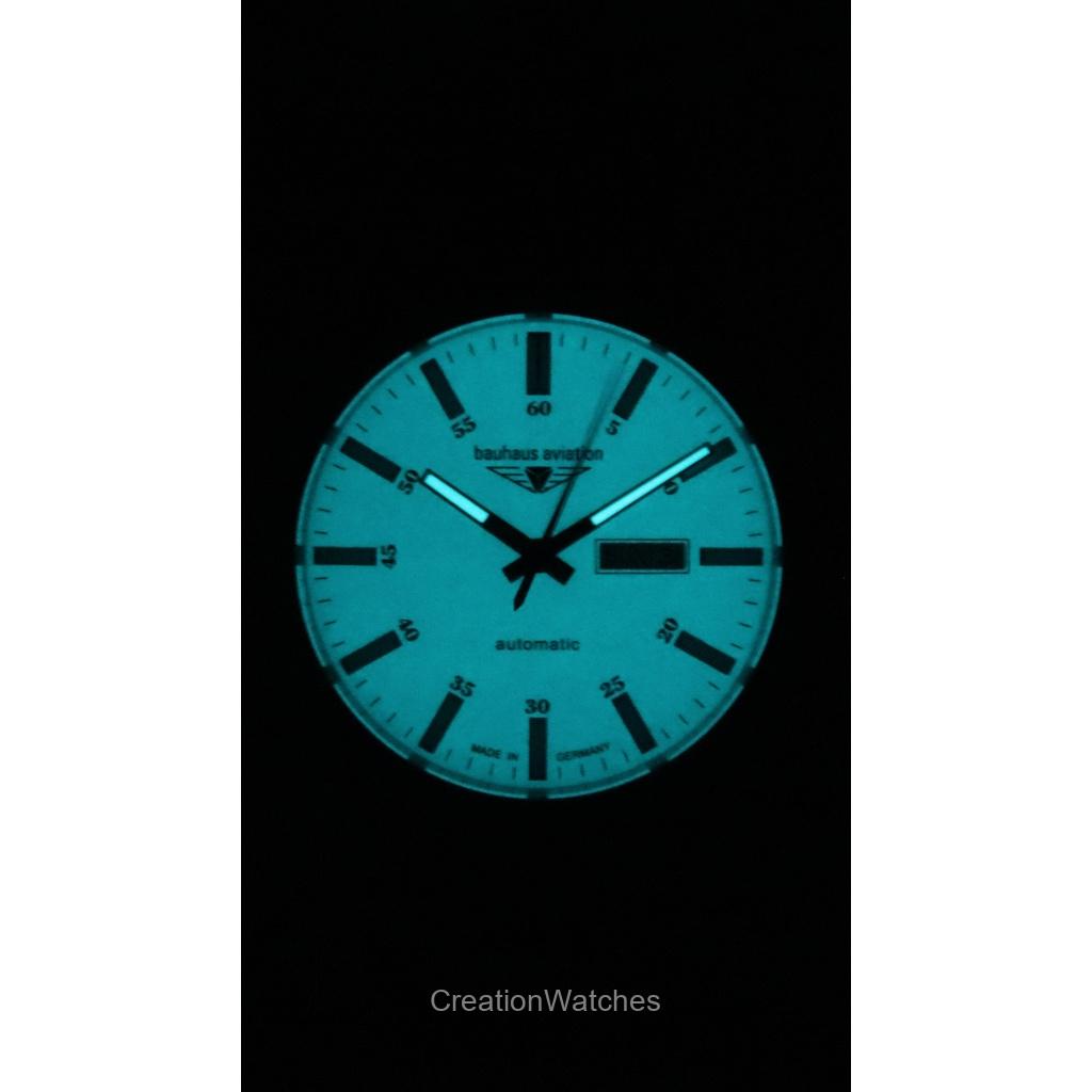 Bauhaus Aviation Titanium Béžový Ciferník Automatické 2866M5 100M Pánské Hodinky