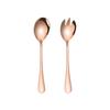 2PCS Golden Salad Spoon Fork Salad Spoon Stainless Steel Cutlery Set Service Spoon Set Colorful Unique Spoon Kitchen Tool ADM