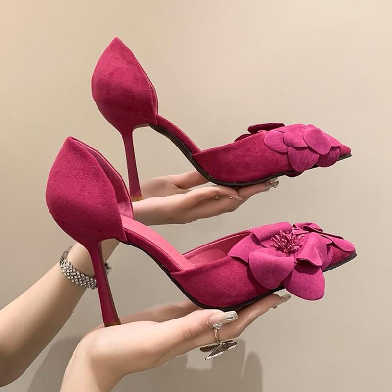 Fashion Pointed Toe Women Sandals Sexy High Heels Shoes Flower Fashion Elegant Pumps Heeled Shoes Woman 2025 New Trend Chaussures Femme