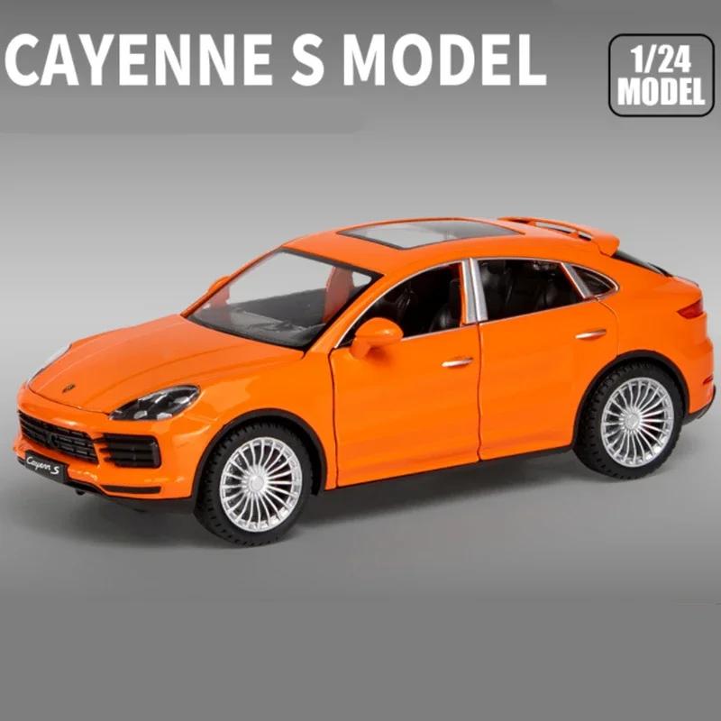 1:24 Porsches Cayenne Turbo S Alloy Car Model Diecasts Metal Toy Vehicles Car Model Simulation Sound Light  Favorite Festival