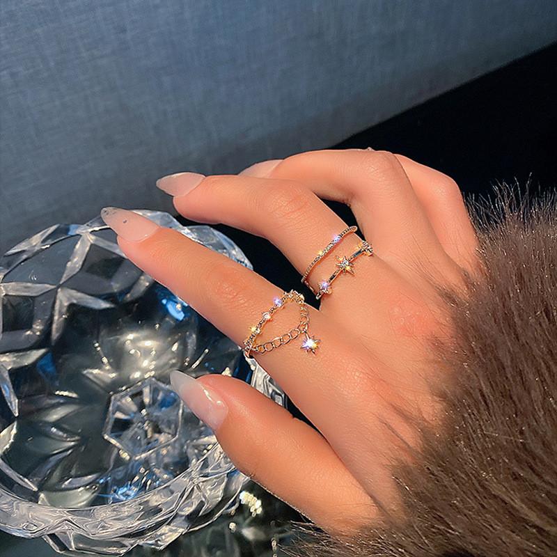 Ring Starry Stylish With Adjustable Opening Inspired By Fashion Japanese