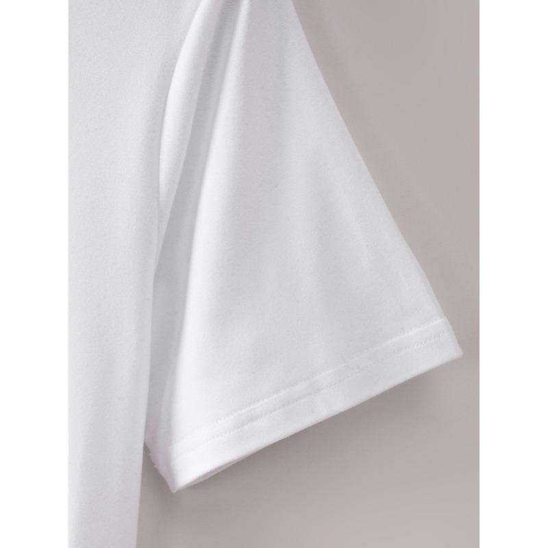 Europäische Größen Herren T-Shirt mit Buchstabenprint, Lässiges Kurzarm-T-Shirt, Modisches Atmungsaktives Rundhals-Oberteil