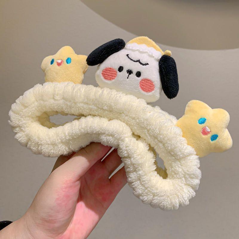 

Pompompurin Cartoon Face Wash Headband: Plush Hairband & Cute Hair Accessory for Women & Children