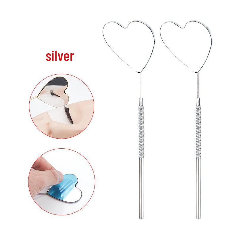Stainless Steel Handheld Eyelash Inspection Mirror - Square Eyelash Extension Tool