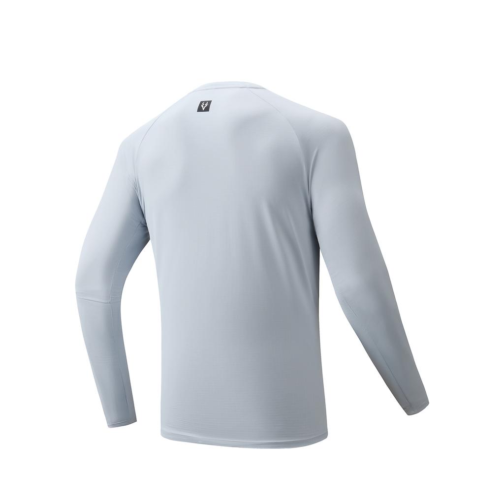 Anta Running Series Moisture Wicking Quick Dry Long Sleeve Knit Shirt Spring 2026 T-Shirt Men tops Frost-Tower-Gray 952615401-2