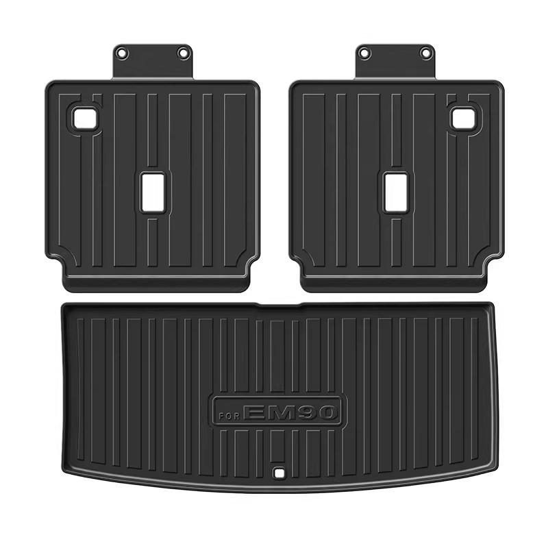 Volvo EM90 Six-Seater 25-Year TPE Waterproof Trunk Mat with Carbon Fiber Texture