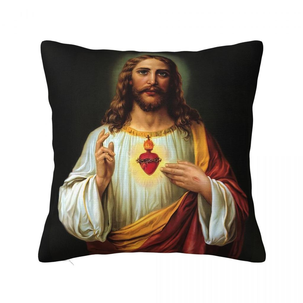 Jesus Biblical References Square Pillowcase Pillow Cover Polyester Cushion Decor Comfort Throw Pillow for Home Bedroom