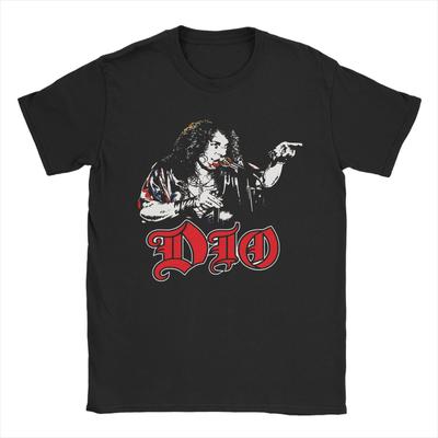 Dio Band T-Shirt Unisex Baumwolle Oberteile Vintage Rundhalsausschnitt Kurzarm