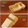 50Pcs Disposable Kraft Paper Food Serving Tray Two Grids Snack French Fries Chicken Salad Carton Take Out Containers For Party