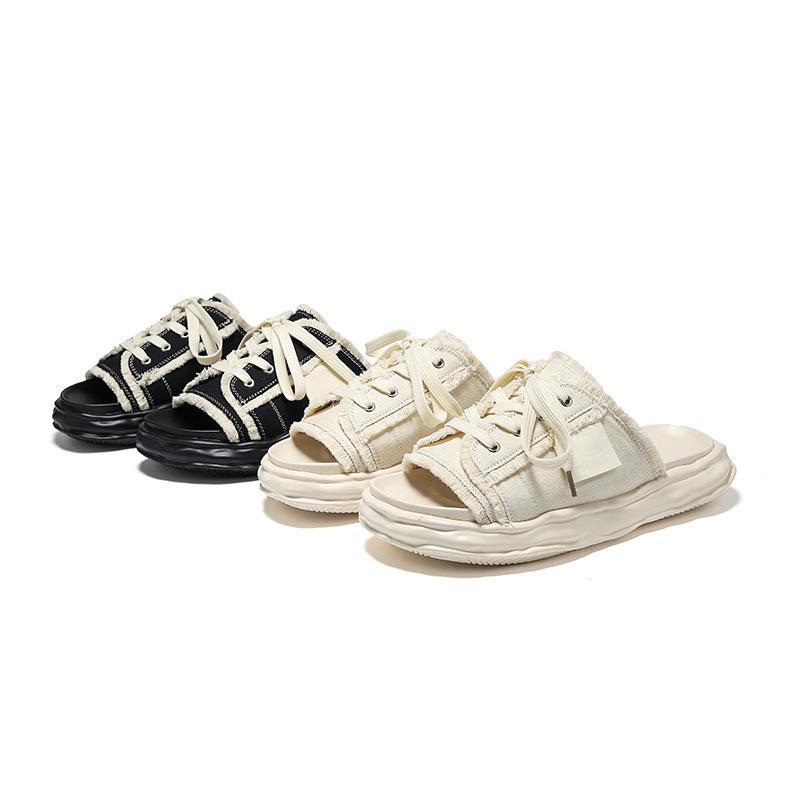 Tassel slippers men's summer wear trendy brand one-word drag versatile height increase anti-skid design sandals 4888-R