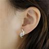 Purple Gold Ear Buckle Inlaid With White Zircon Women'S Color Gold Earrings Rose Gold-Plated Super Fairy Earrings.