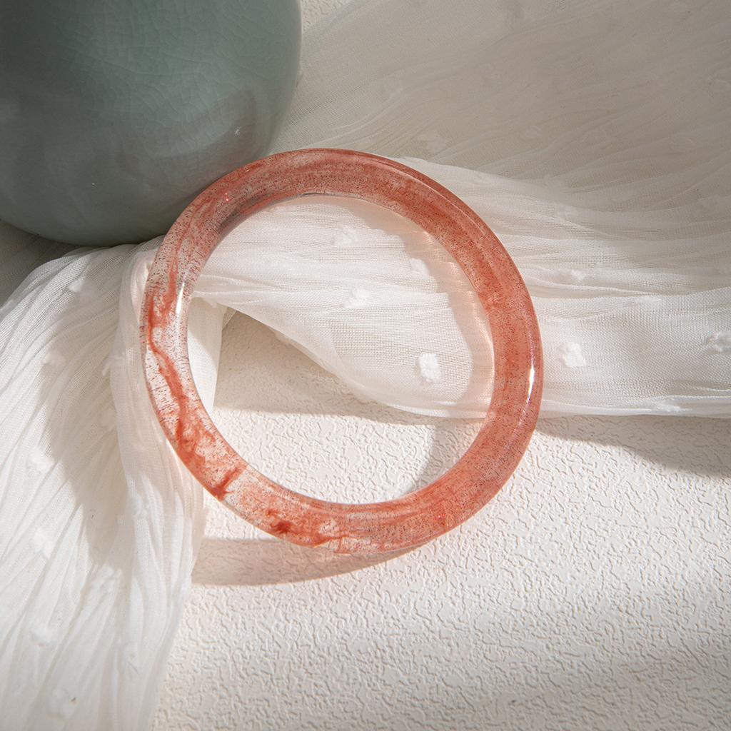 Retro Ink And Wash Burgundy Translucent Bracelet, Light Luxury And High-End Sense Of Literature And Art, Cool Temperament Jewelry Women