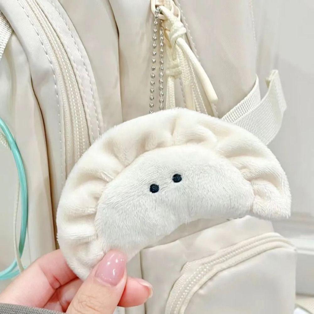 Soft Dumpling Plush Keychains Stuffed Dumpling Plush Pendant Cartoon Plush Keyring  Girls Gifts