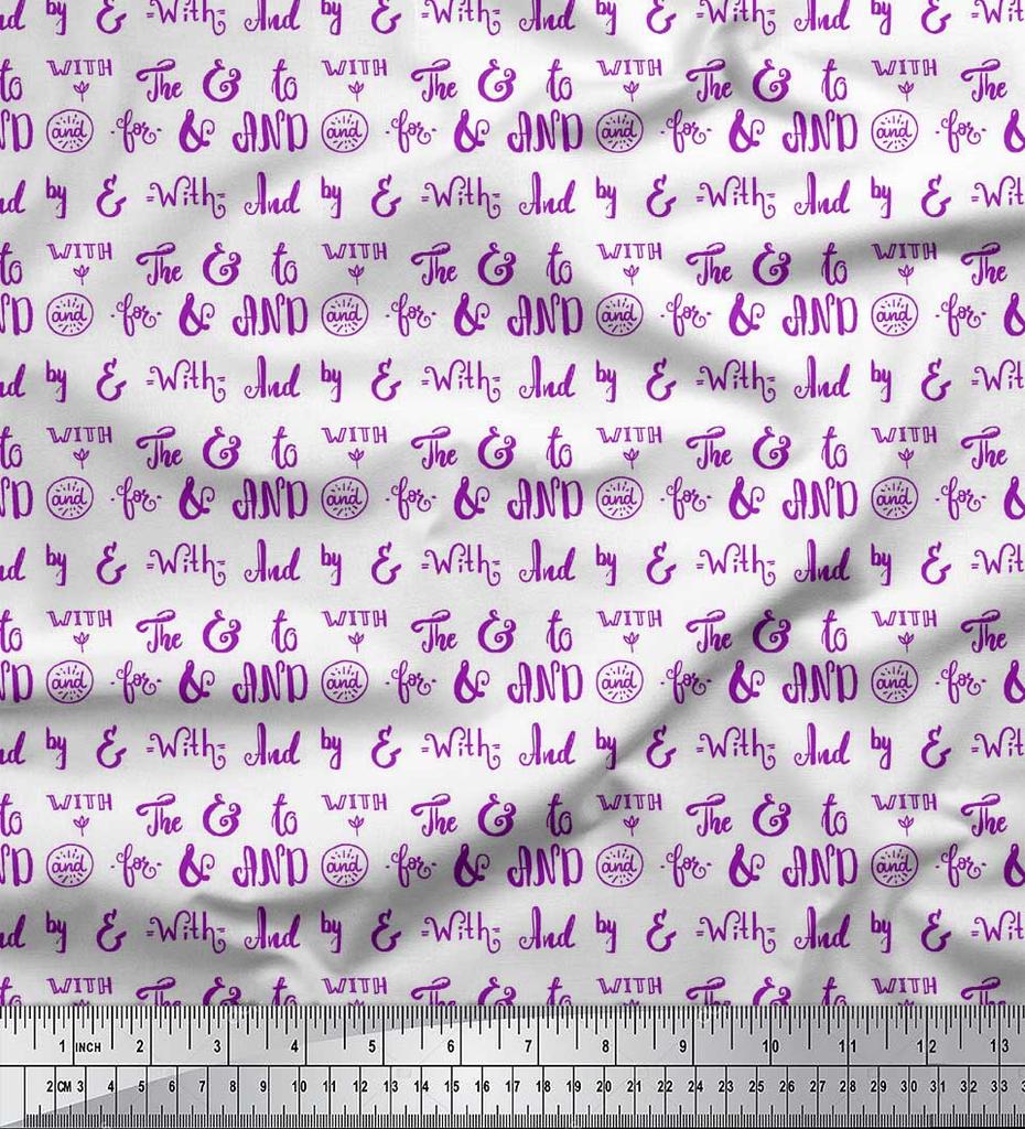 Soimoi Black Japan Crepe Satin Fabric To The End Text Printed Craft Fabric by the Metre 42 Inch