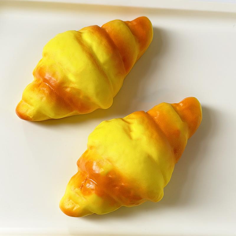 Slow Rebound Squishy Croissant Toy with Milky Scent - Stress Relief & Soft Feel