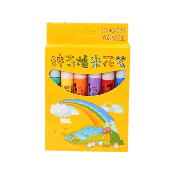 6 stk Farge DIY Bubble Popcorn Tegning Pen Art Creat Markers Skrivesaker