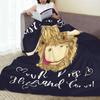 Just A Girl Who Loves Scottish Highland Cows Blanket Flannel Sofa Throw Blanket Warm for Couch Bedding Outdoor Throws Bedspread