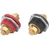 Car Thru Panel Battery Terminal Connector 2 Pcs, 3/8in Automotive Feed Thru Battery Terminal Connectors with Silicone Terminal Covers, Solid Zinc and