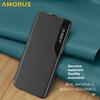 AMORUS For Samsung Galaxy S25+ Case View Window Stand PU Leather Phone Cover