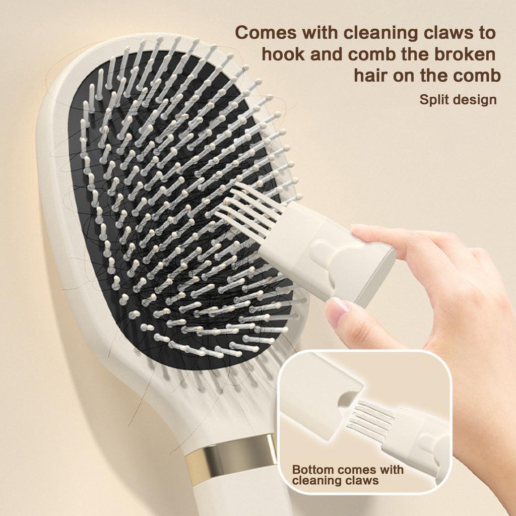 Magnetic Stand Air Cushion Hair Brush with Video Detangler Anti Static Massage Comb for Smoothing and Volumizing Hair