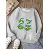 Winter Kids Sweatshirt Over 4Y Unisex Boys Girls Green Monster Icicle Number 67 Graphic Crewneck Soft Fleece Pullover For 4-12 Years Old Children