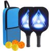 Carbon Fiber Pickleball Paddle Set With Blue Carry Bag 2 Paddles 4 Balls Outdoor Recreational Sport Equipment