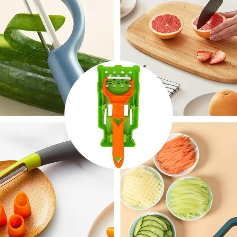 Multi Potato Peeler Portable Stainless Steel Fruit Slicer 2-in-1 Multifunctional Vegetable Chopper Tool For Home Kitchen