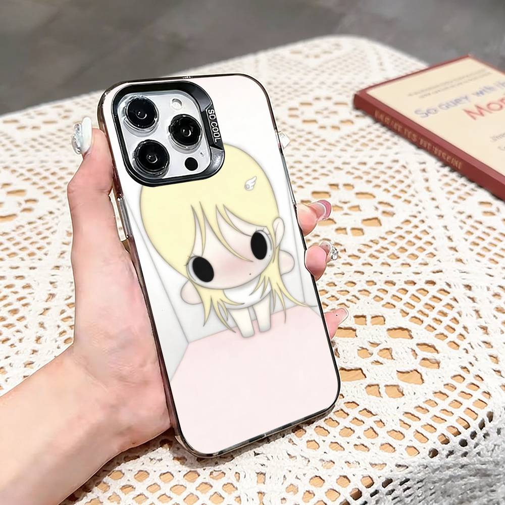 Angel Bunny Girl Phone Case For iPhone 17,16,15,14,13,12,11 Plus,Pro Max,XS,Colored silver phone case iPhone17PRO