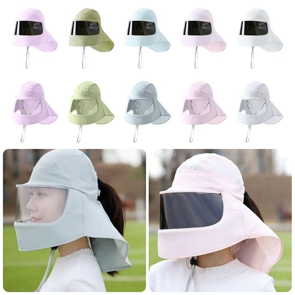 Breathable Sun Protection Mask Mirror/Clear Mask Face Mask Sun Hat Sunscreen Mask  Summer