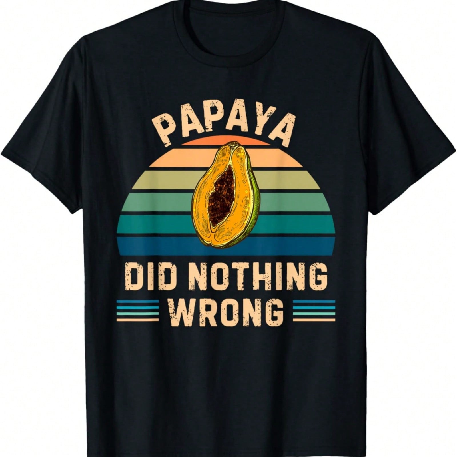 Retro Papaya Did Nothing Wrong Vintage Papaya Fruit Lover T-Shirt S разноцветный