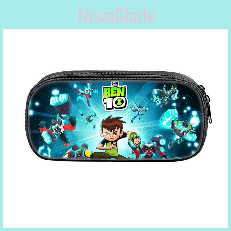Ben10 Kids Pencil Case With Large Capacity Nylon Student Stationery Organizer For School Use
