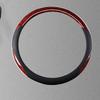 38cm Steering Wheel Cover Faux Leather Carbon Fiber Sweat Absorption Prevent Slip Steering Wheel Protector Red