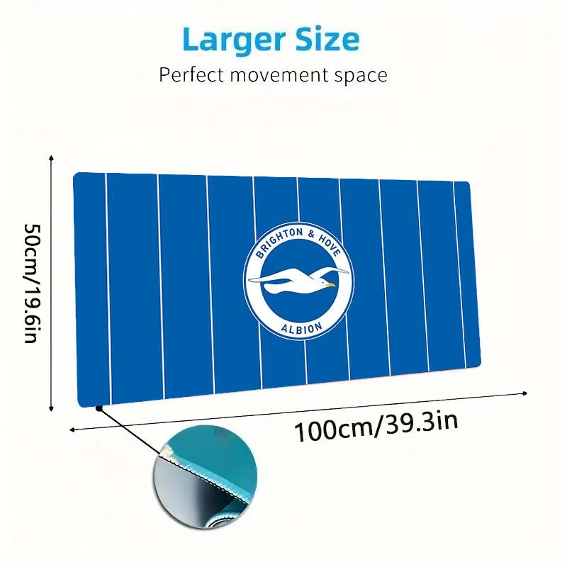 Brighton & Hove Albion Print Cushion Non-slip Laptop Tablet Big Mousepad XXL Mat Mini PC Playmat With Lock edge