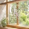 Clear Acrylic Floral Ornament Stained Glass Style Flower Suncatcher, Lily of The Valley Dragonfly Window Indoor Outdoor Decorative Piece Hanging