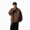 QOTRIOCK American Retro Plaid Patchwork Layered Baseball Jacket