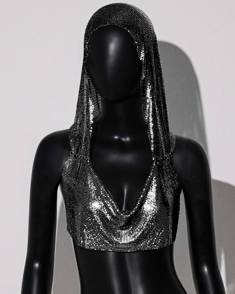 Summer Metallic Sequin Crop Top For Women Streetwear Fashion Statement