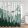 Mist Forest Shower Curtain Snow-capped Pines Nature Landscape Simple Bathroom Decorative Modern Polyester Shower Curtain