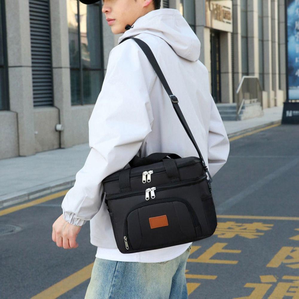 Ox Cloth Insulated Lunch Bag Solid Color Food Hand Bags Food Warm Thermal Bag Insulation Package Cooler Lunch Box Bag