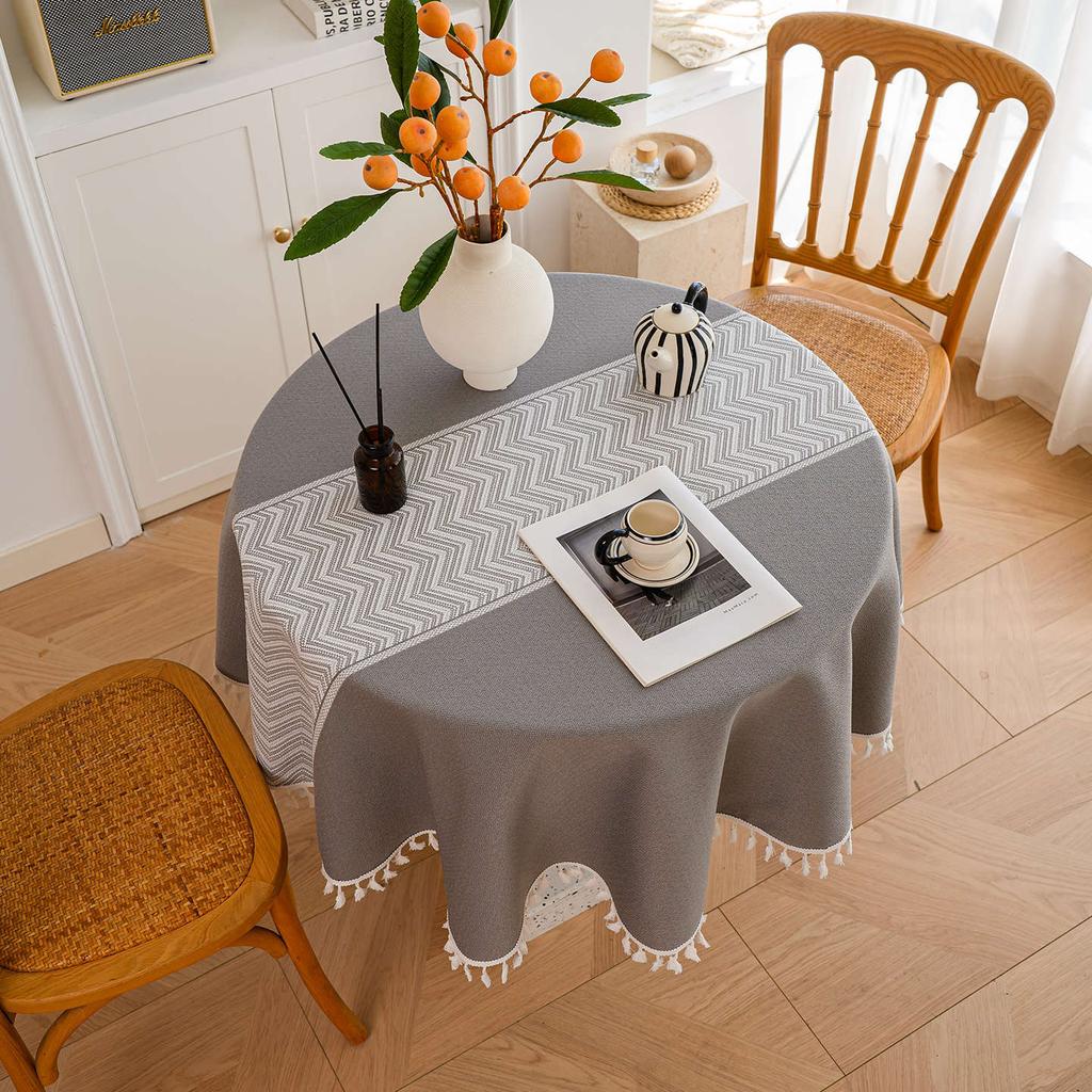 Imitation Cotton And Linen Fabric Tablecloth Simple Modern High-End Dining Table Cloth Coffee Table Cloth Round Table Cloth Long Tablecloth Cover