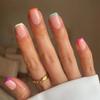 24Pcs Spring Colorful French Press On Nails Short Square With Designs Simple Jelly Glue Wearable False Nails