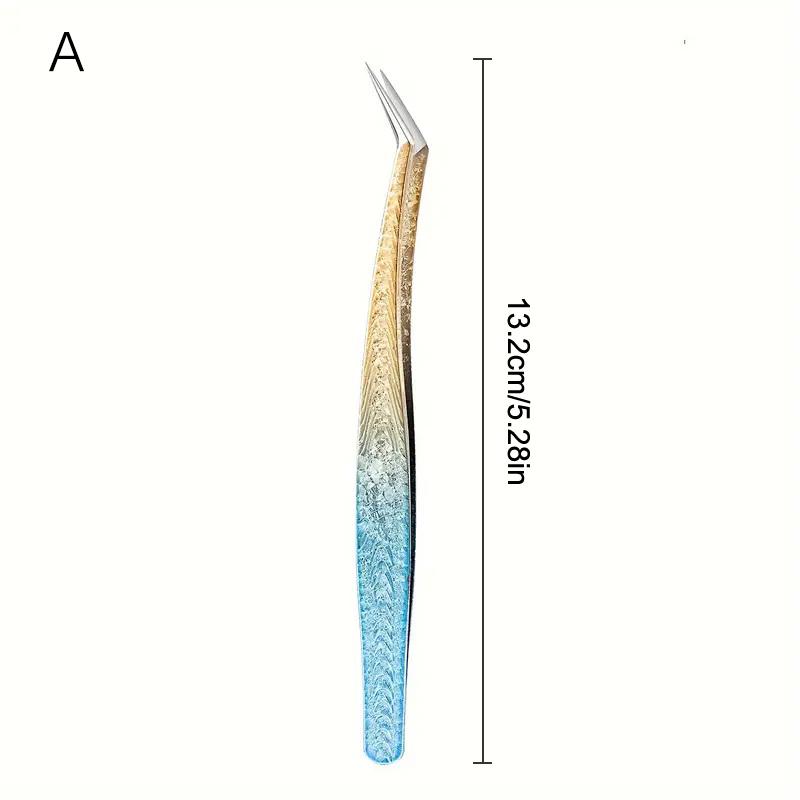 Eyelash Tweezers Ice Flower Anti-Static 3D Accurate Eyebrow Grafting False Lashes Extension Supplies Makeup Tweezer Tools