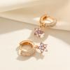 1 Pair Luxury Flowers Dangle Earrings for Women Zirconia Earring Jewelry Wedding Party Accessories