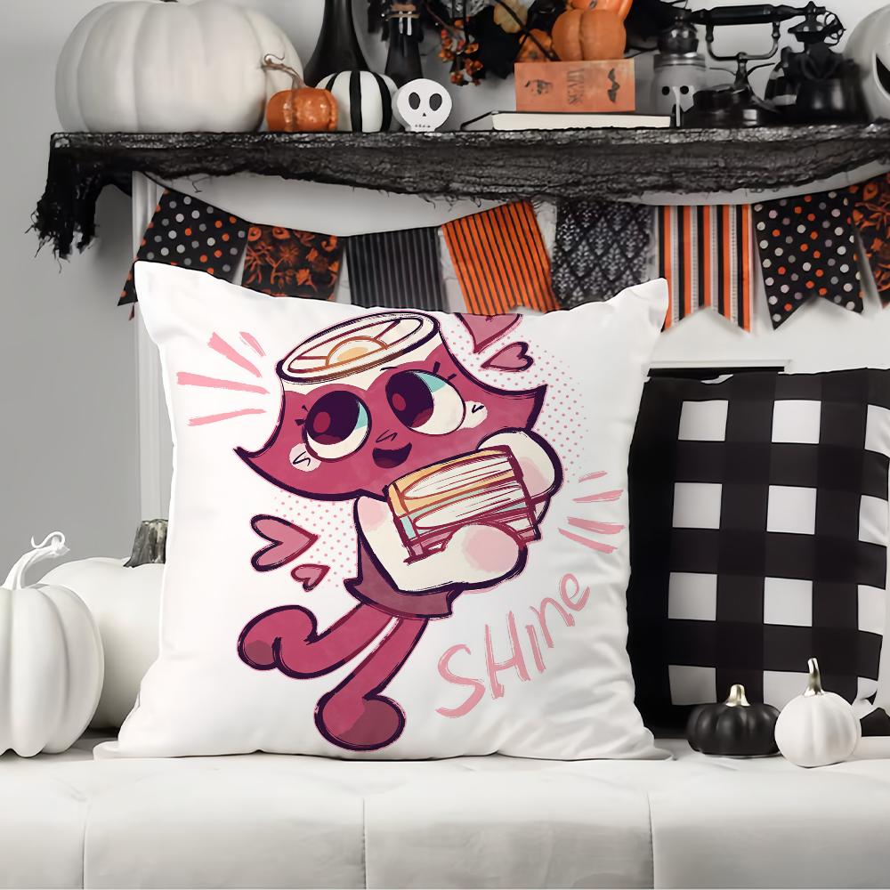 

Cartoon cute D-Dandys W-World Pillow Case Office Cushions Suitable For Sofa Car Bedroom Decorative Cushion Cover 12x12Inch