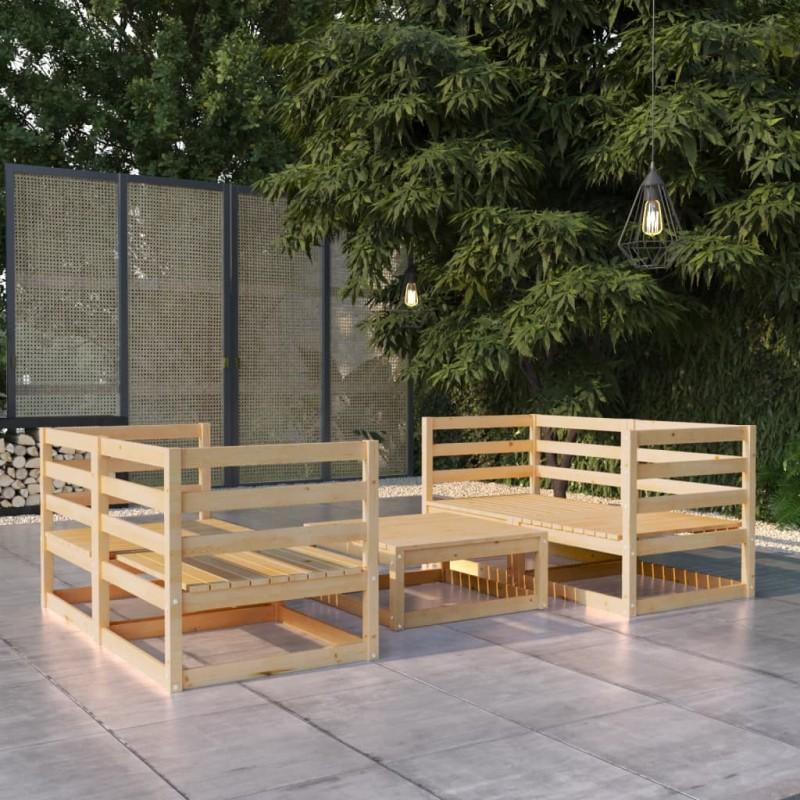 Day and Night - Day and Night Garden Furniture Set 5 Pieces Solid Pine Wood